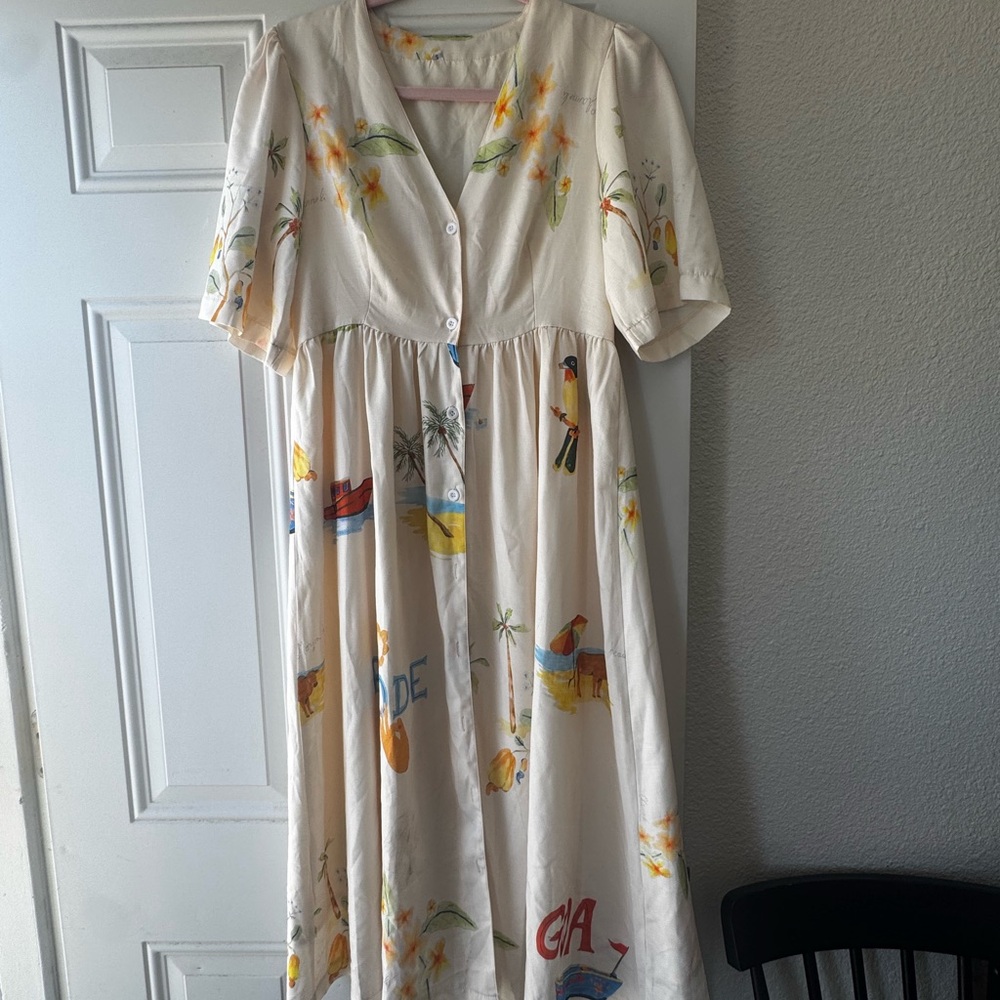 Floral Print Button-Up Dress